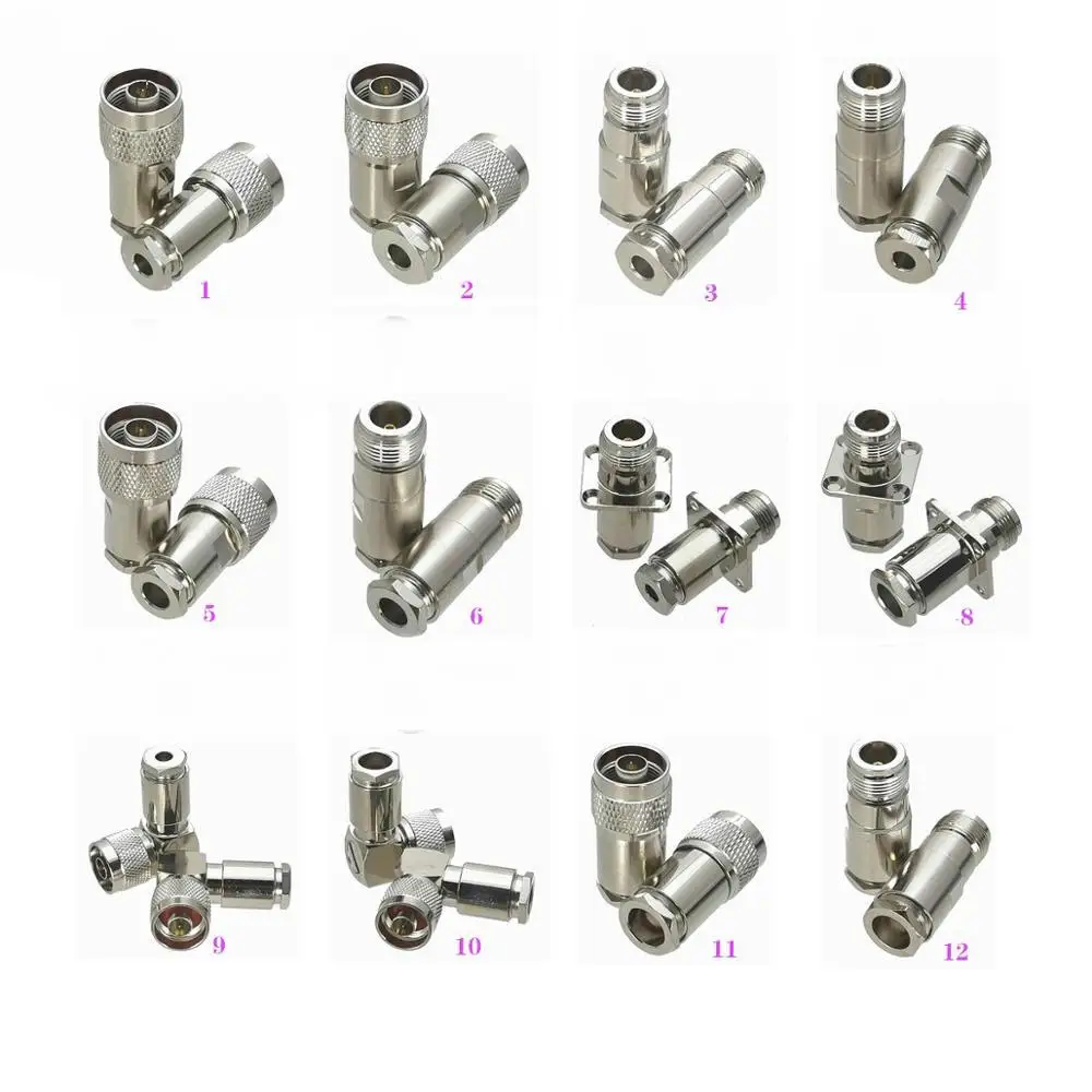 10 шт. Разъем N-образный зажим для RG58 RG142 / RG8X LMR240 RG5 RG6 RG8 LMR400 RF коаксиальный штекер и
