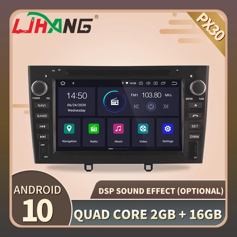 Автомобильный DVD плеер LJHANG Android 10 для PEUGEOT 308 408 308SW WIFI мультимедийный GPS навигатор