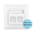 Керамическая плитка, 80х80 мм двойной панель с портом Wallplate Европейский Стиль для RJ11 RJ45 Keystone Домкраты сети телефонная розетка крепление Панель