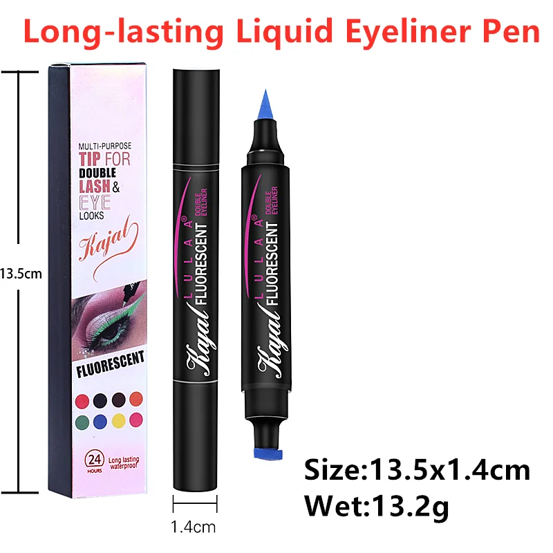 

2021 New Fashion Colorful Long-lasting Liquid Eyeliner Pen Waterproof Fast Dry Black Pencil Smooth Double-ended Eyeliner Tools