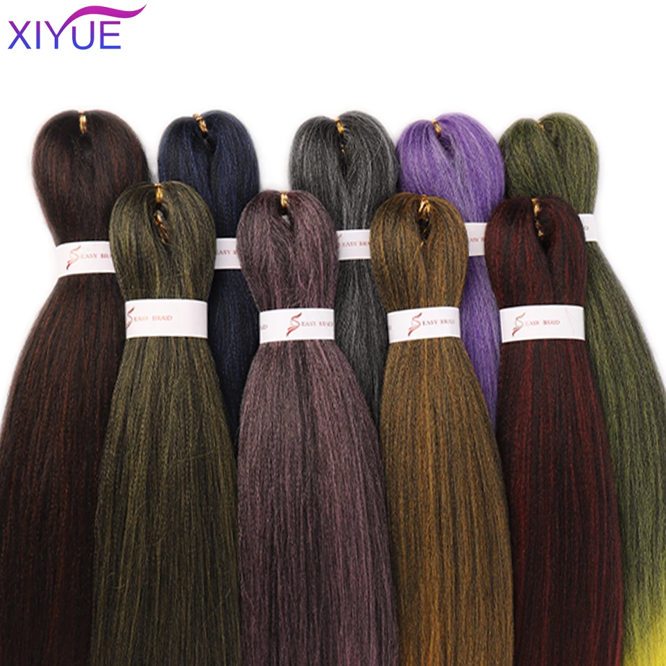 XIYUE EZ косички синтетические мягкие прямые волосы Yaki предварительно