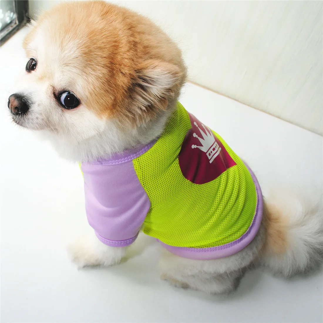

2021 new dog Dog clothes T-shirt pet for small dogs Clothing cats Hawaiian shirts french bulldog alive Breathable mesh cute vest