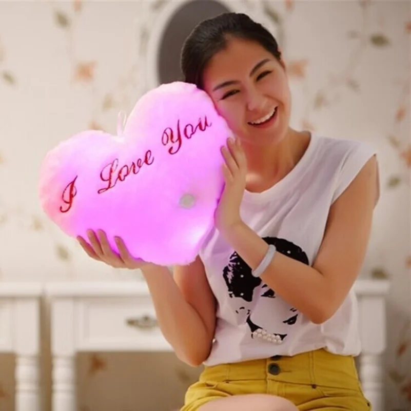 Милый светильник Love Heart Подушка для спины Удобная подушка сна светодиодный
