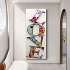 Современные буквы любовь холст картины плакаты и принты Куадрос Настенная картина для гостиной домашний Декор без рамки