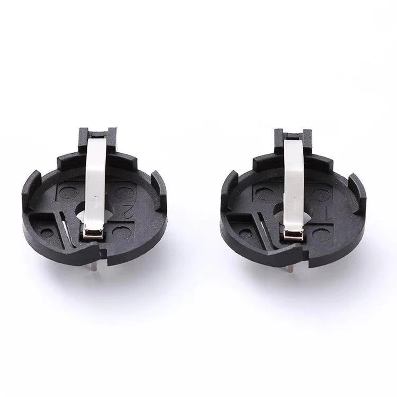 

Plastic BS-3 3V CR2032 CR2025 Button Battery Holder 2032 2025 Batteries Cell Clip Holder Straight Socket Black Case