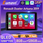 Автомагнитола Eunavi, Android 10, Автомагнитола для Renault Duster Arkana 2019, Автомагнитола для Carplay, GPS, мультимедиа, 4G, DSP, 2DIN, 2 DIN, без dvd