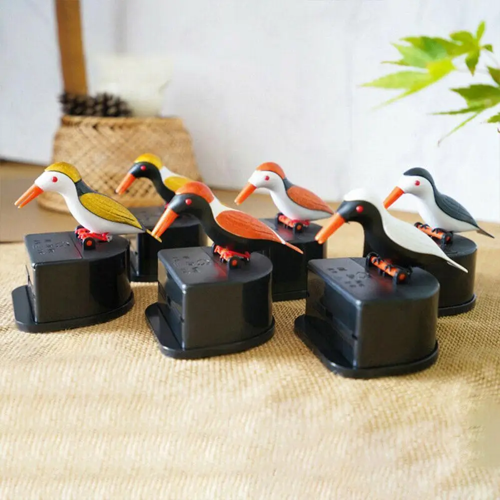 

Cute Small Bird Toothpick Container Box Automatic Hummingbird Decoration Decor Home Table Holder Dispenser Toothpick Q6n0