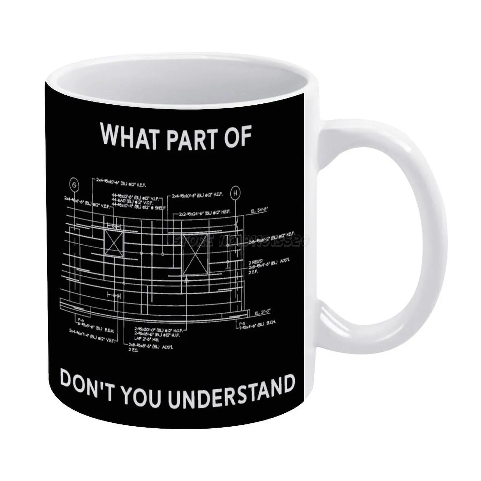 Забавная архитектурная футболка инженерной техники подарок белая кружка для