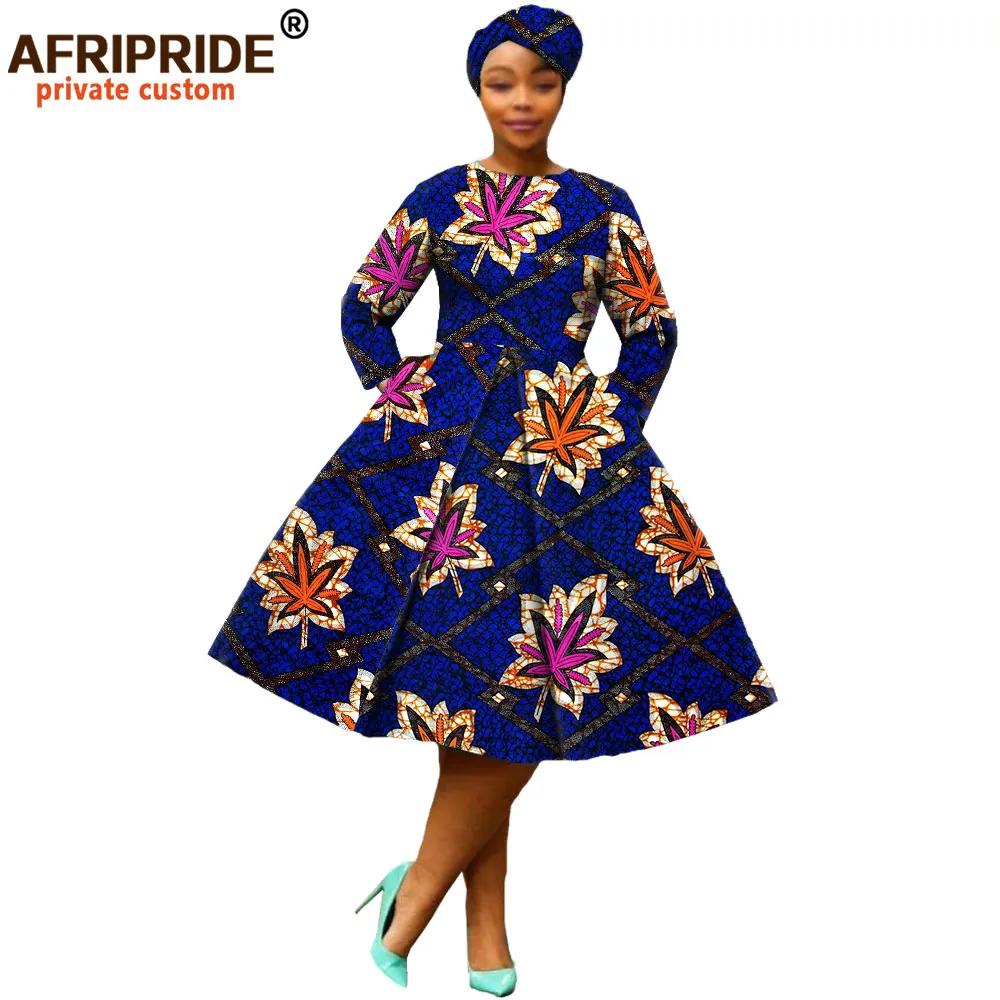 Африканская одежда 2019 осеннее женское платье AFRIPRIDE с длинным рукавом длиной до