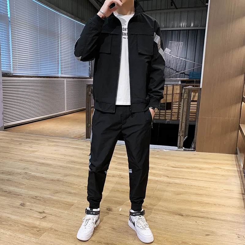 Комплект спортивной одежды для мужчин модная повседневная куртка с принтом и