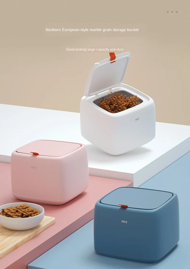 Ведро для хранения еды собак и кошек влагостойкий герметичный цилиндр в