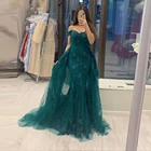 YFANLYNXCI зеленое кружевное вечернее платье Русалка для вечерние элегантное платье с открытыми плечами для выпускного вечера со съемным шлейфом 2 в 1 длинное платье