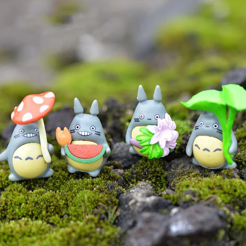 8 шт./компл. моделирующие животные милые Аниме фигурки Тоторо цветок черепаха