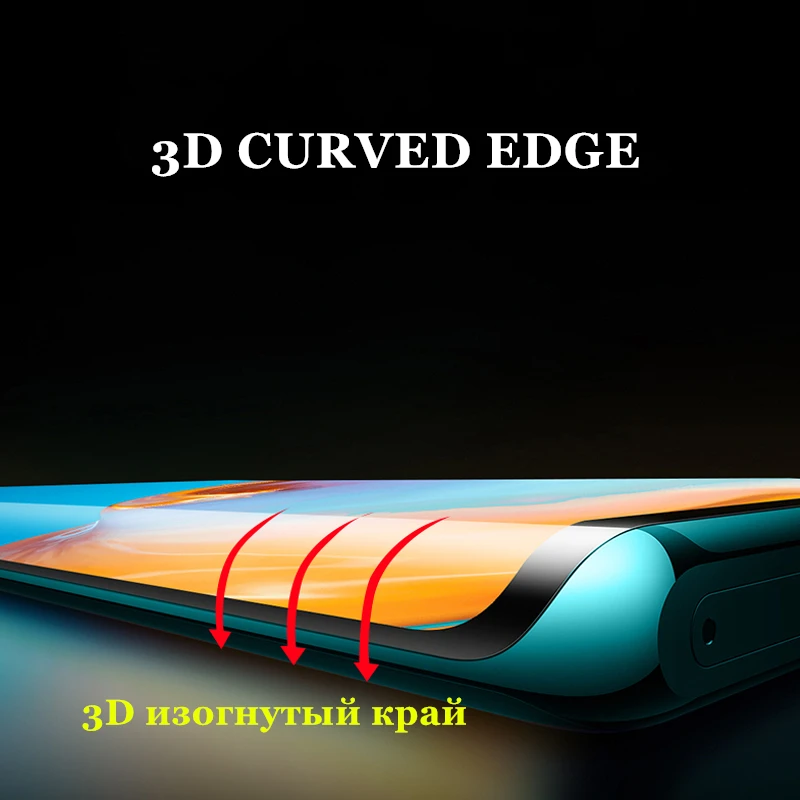 3D completa de la cubierta de Protector de pantalla para Huawei P40 Pro de vidrio para Huawei P40 profesional de cristal templado pel&iacute;cula de pantalla para huawei P30 Pro P40 Pro-3