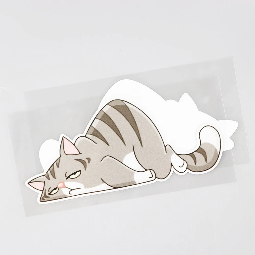 Наклейка ПВХ уставший Кот лежащий на животе YJZT 17 3 см × 7 11C-0023 |