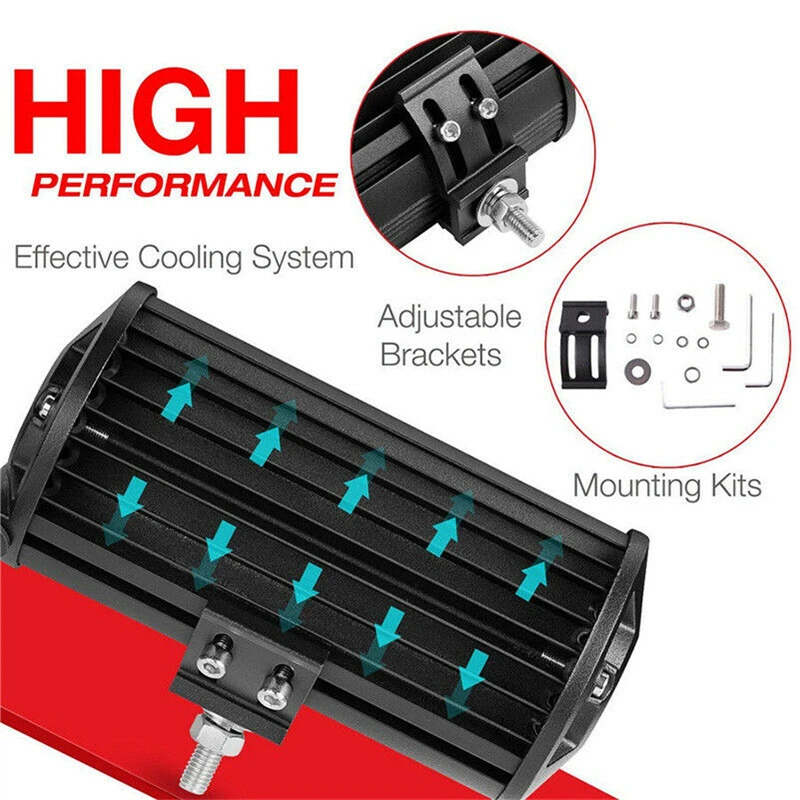 1Pcs 7 inch LED Bar Light 3 Rows Work Combo Beam for Driving Offroad Boat Car Tractor Truck 4x4 SUV 12V 24V Headlight - купить по