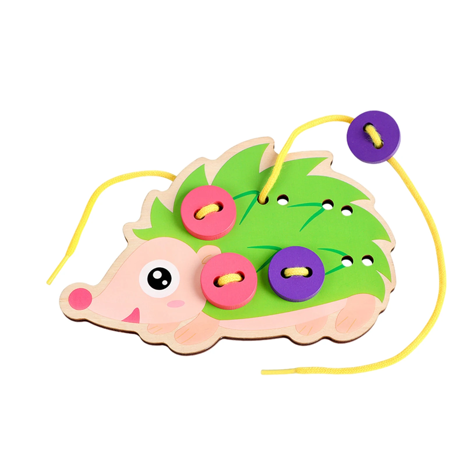 

Детские деревянные игрушки-нитки со шнуровкой, Пришивные пуговицы Ежик для мелкой моторики, Обучающие учебные пособия для 3-летнего ребенка