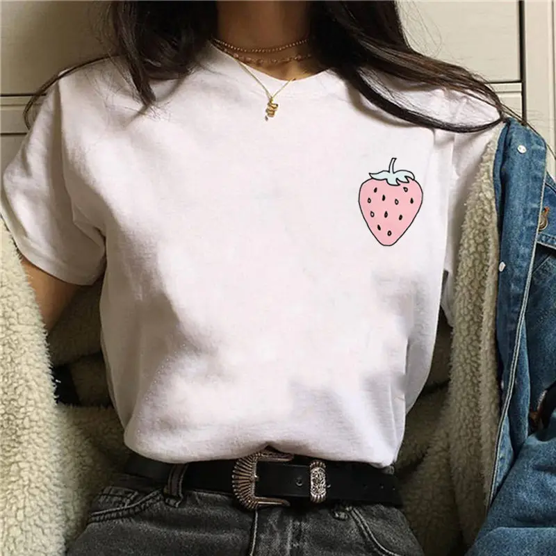 

Female T-Shirt Summer Top Women Clothes 2020 Harajuku T Shirt Streetwear Grunge Aesthetic Tshirt White Tops