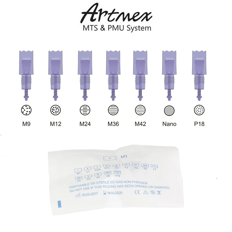

100pcs Artmex MTS PMU Needle Cartridges for V3 V6 V8 V9 V11 Permanente Tattoo Makeup Machine Eyebrow Eyeliner Lips Pen