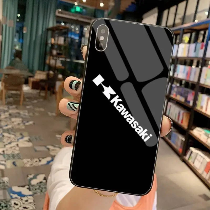 

KPUSAGRT Japanese brand Kawasaki moto Rubber Phone Cover Tempered Glass For iPhone 11 Pro XR XS MAX 8 X 7 6S 6 Plus SE 2020 case