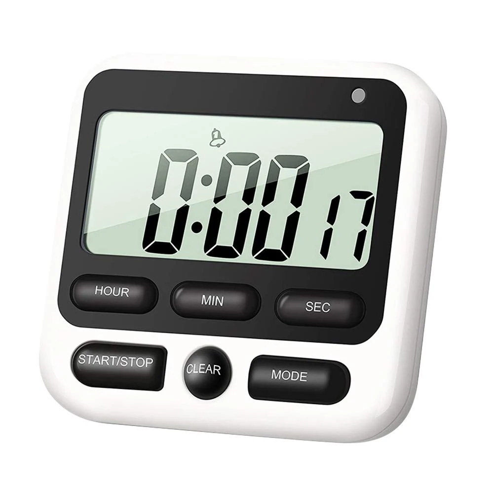 

Digital Kitchen Timer Alarm Clock Large Led Display Loud Alarm Magnetic Attaching Stand For Cooking Sports He