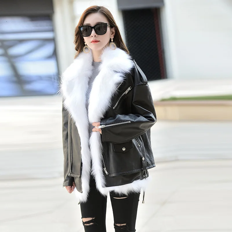 Женская кожаная куртка 2020 женская короткая мотоциклетная из овчины натуральной