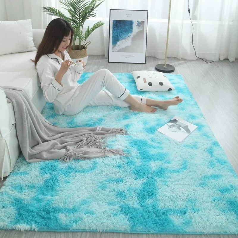 Большой яркий искусственный ковер для спальни с рисунком коврик переходом цвета