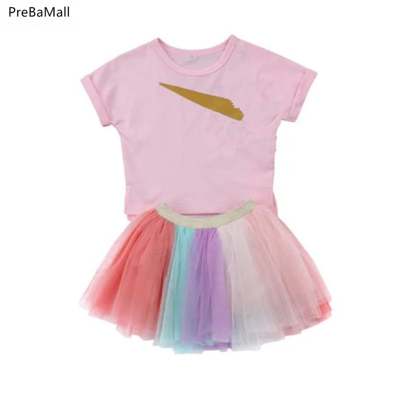 Комплекты летней одежды для маленьких девочек одежда хлопковая рубашка Топ +