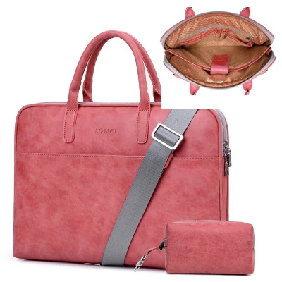 2 layer red sets Сумка для ноутбука из искусственной кожи с защитой от царапин 14 15,6 17,3, сумка для Macbook Air 13, сумка Pro 13,3 15 чехол для женщин и мужчин, сумки через плечо - Цвет: 2 layer red sets