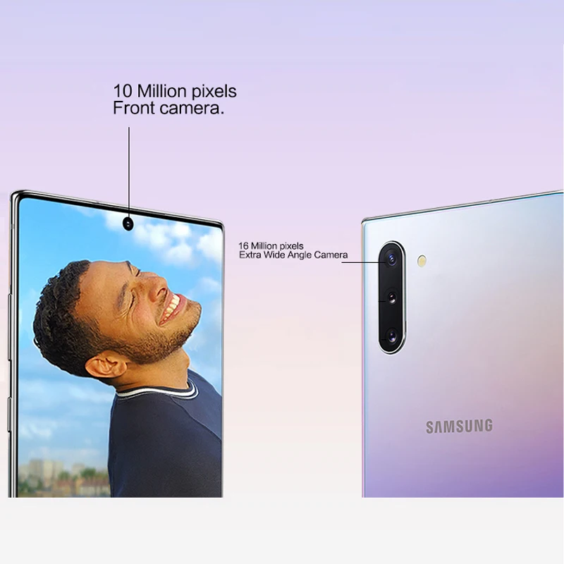 Samsung Galaxy Note 10 Android9.0 6," AMOLED Полный экран 2280*1080 8G 256G отпечаток пальца+ лицо ID 3500 мАч Восьмиядерный 4 камеры S ручка