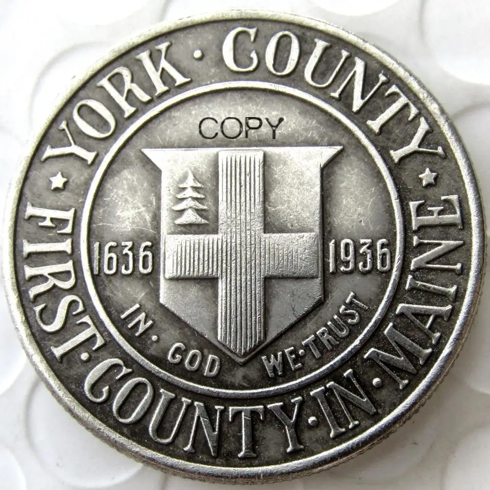 

USA 1936 Mint York County Maine Commemorative Half Dollar COPY Coin