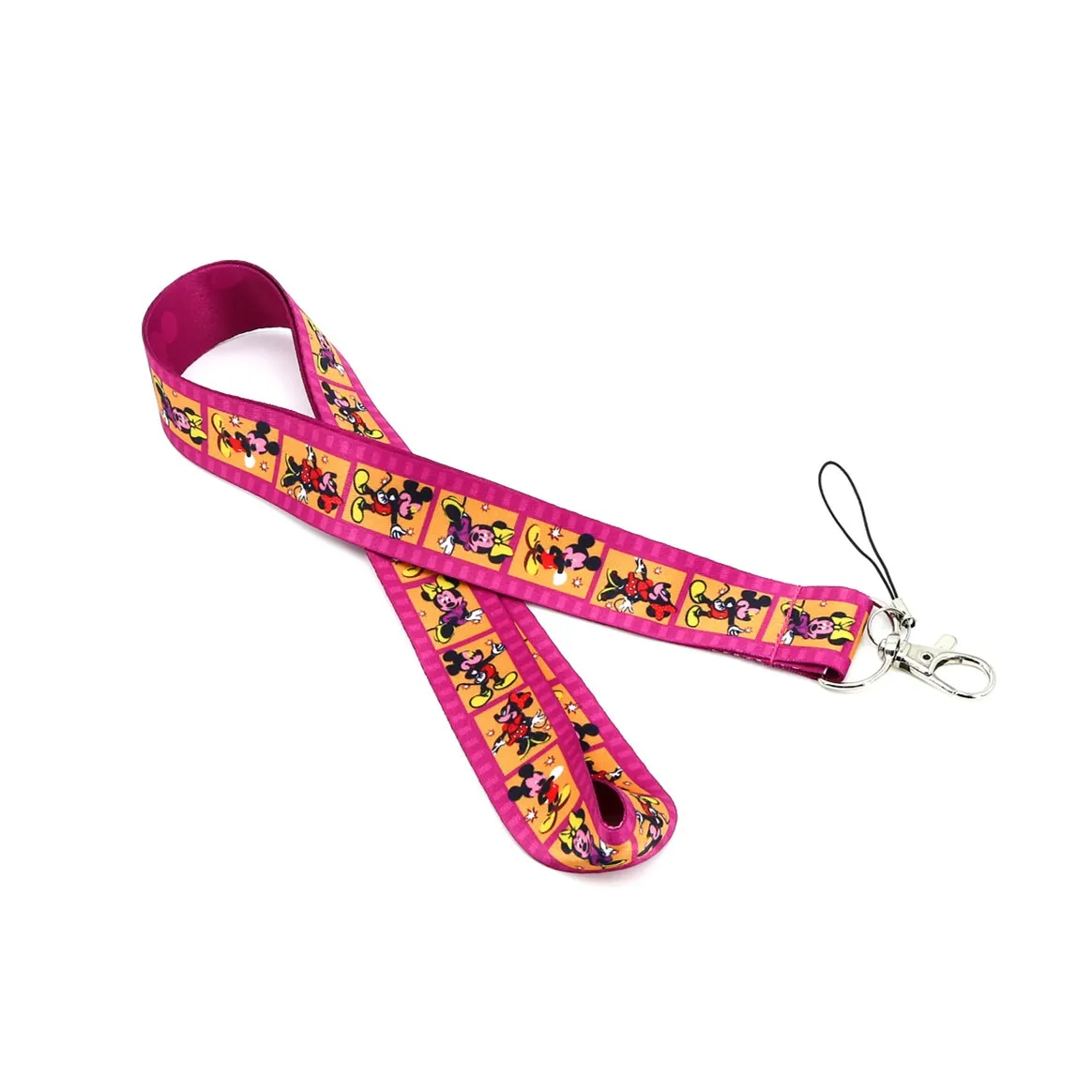 100 шт. аниме брелок Микки Минни Маус Премиум шнурки id держатель значка брелоки