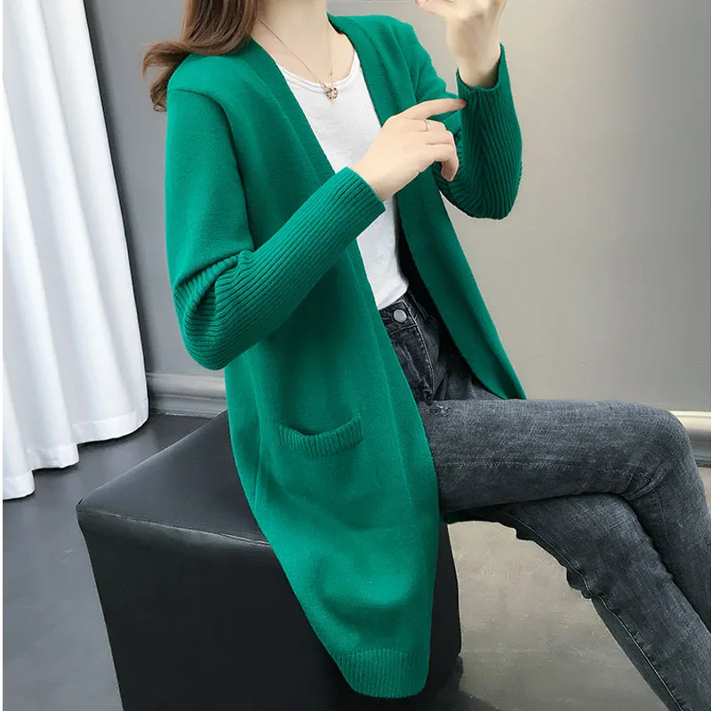 OHRYIYIE Women Long Cardigan Female 2019 Autumn Winter Sweater Sleeve Knitted Cardigans For Coat jumper WS124 |