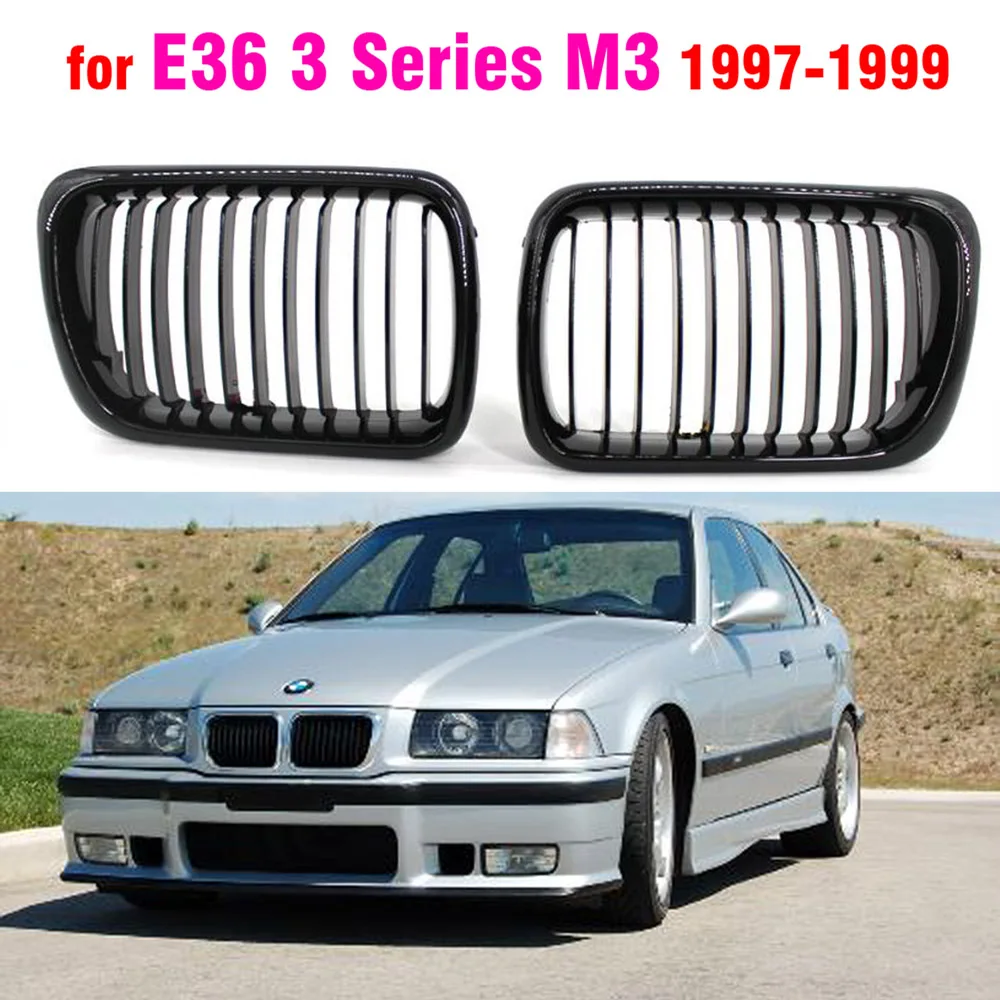 BLACK E36 Grille ABS Front Replacement Hood Kidney Grill For BMW E36 1997-1999 for BMW  318i 323i 325i 320i 328i