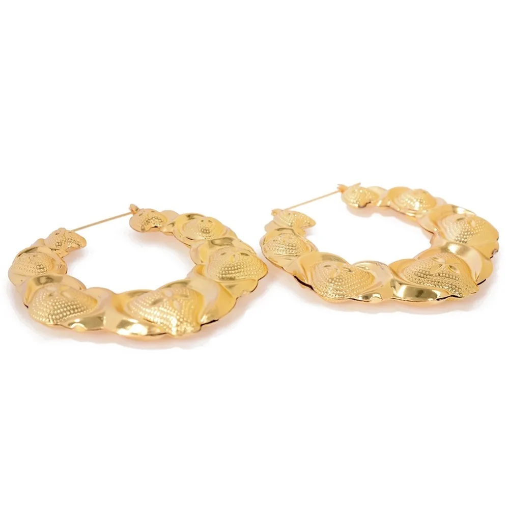 Серьги Brincos Para As Mulheres, большие бамбуковые серьги-кольца, Золотые серьги в стиле хип-хоп для девушек, большие круглые серьги-гвоздики для клуба уличных танцев