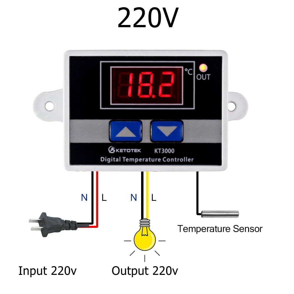 AC 220 В 12 В 24 в 10 А-50~ 110C интеллектуальный цифровой термостат светодиодный регулятор температуры регулятор переключатель для инкубатора датчик NTC - Цвет: 110V 220V