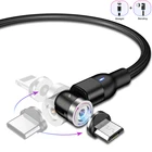Магнитный кабель Usb Type-C кабель 360  + 180  градусов для Samsung S20 Ultra Xiaomi Mi 10 Pro Realme Magnet Usb кабель Магнитный кабель