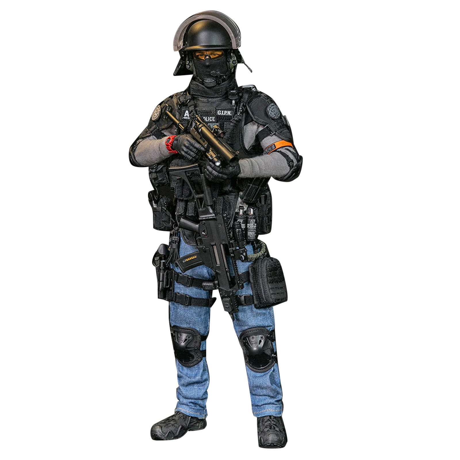 Goedkoop Damtoys 1/6 12-Inch Gipn Franse Nationale Politie Navy Seals Team-Zes Soldier Action Figure Model Speelgoed Met 14 Beweegbare Gewrichten