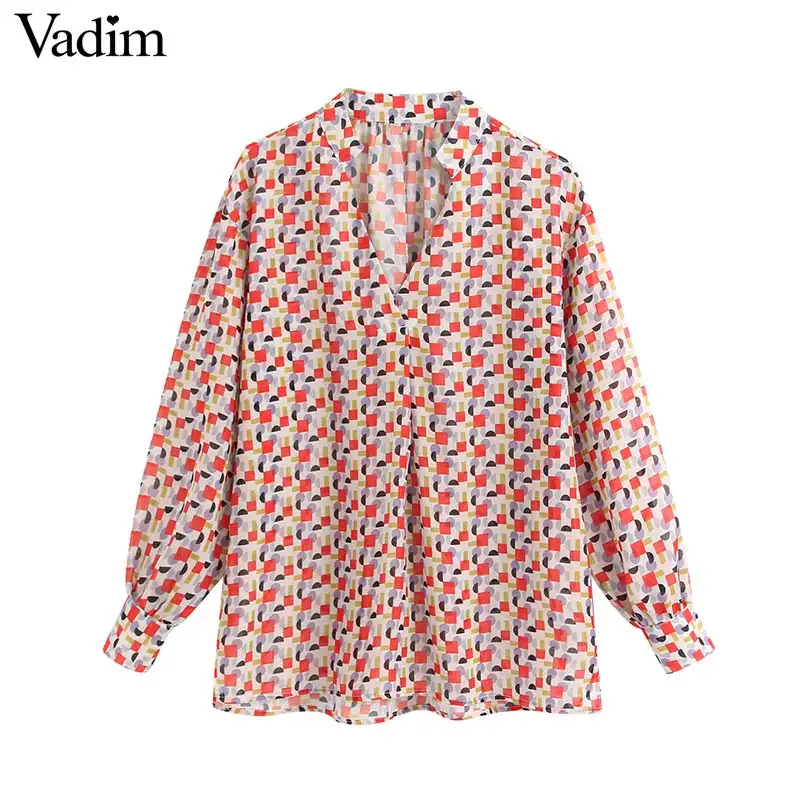 Женское элегантное платье vadim шифоновая блузка с принтом прозрачные разрезом