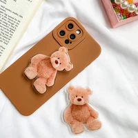 ins cute bear griptok epoxy holder for phone suitable for iphone samsung mobile phone accessories 2021 new luxury cartoon