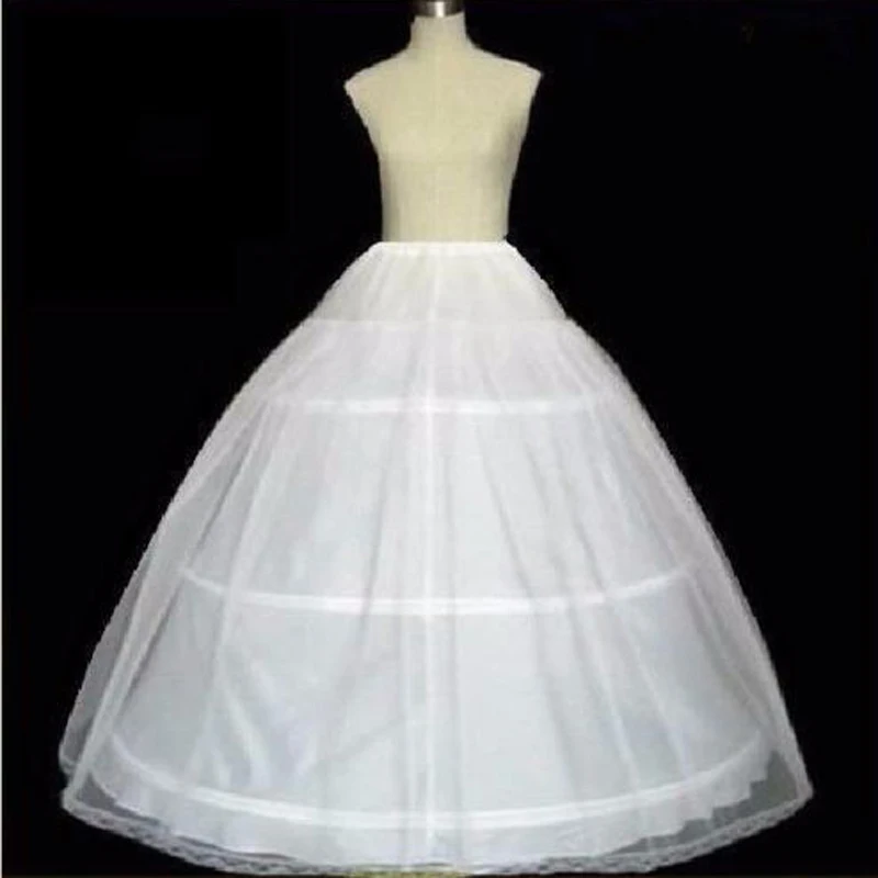 

High Quality White 3 Hoops Petticoat Underskirt For Wedding Dress Bridal Gowns In Stock 2020
