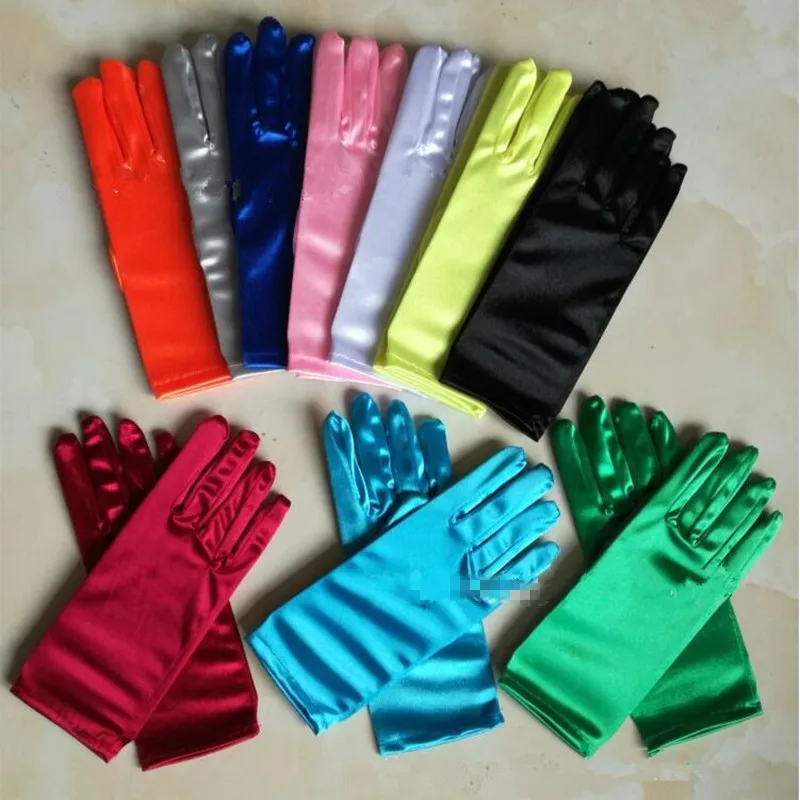 Стрейч Красочные перчатки с открытыми пальцами для женщин и девушек платье