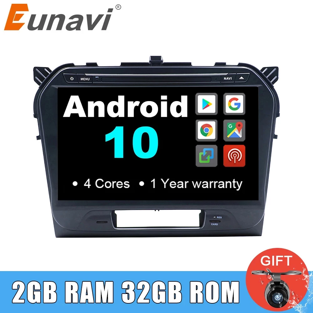 

Eunavi 2 Din 10.1 inch Android 10 Car DVD Radio Stereo for SUZUKI GRAND VITARA 2015 Multimedia GPS Navigation headunit PC 2din