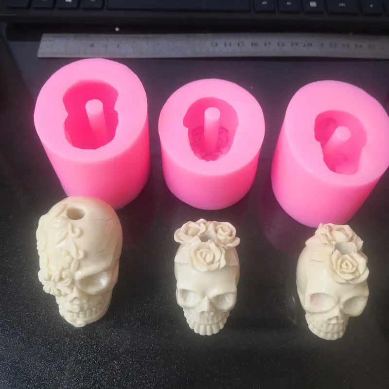 

Flower Arrangement Decoration Skull Head Silicone Mold Aromatherapy Stone Decoration Homemade Handicraft Gift Cake Pastry Tool