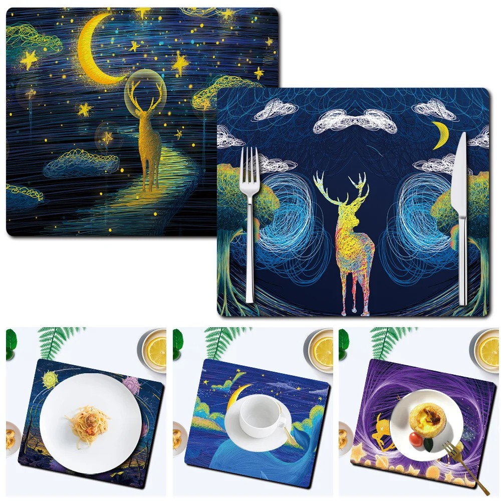 

Kitchen Placemat Coaster Non Slip Are Easy To Clean Bar Mat 21cmx25cm Coaster Set Kitchen Accessories