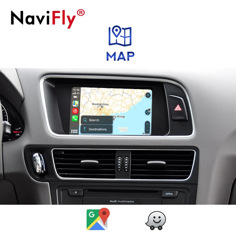 NaviFly Wireless Carplay Android Auto Car Multimedia For Audi Q5 2010-2018 support Mirror Link Reversing camera | Автомобили и