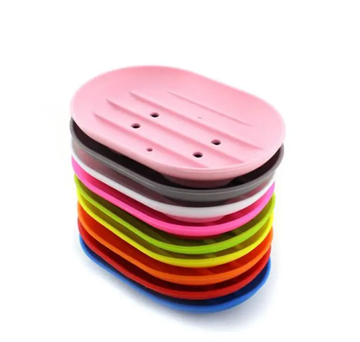

Fashion flexible silicone soap dishes anti-skidding soap plate holder tray mouldproof soap rack LX1038