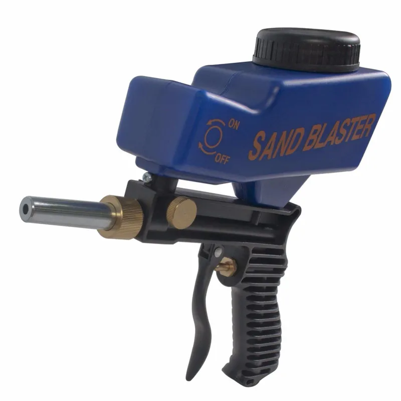 DJSona Gravity Feed Portable Pneumatic Abrasive Sand Blaster Gun with Spare Tip Hand Held Sandblasting Blue Color Ho | Автомобили и
