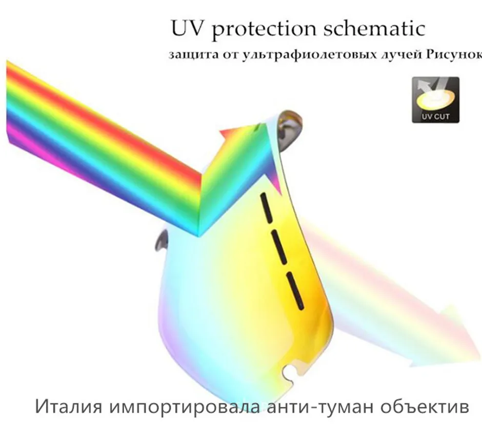 Лыжные очки, очки для сноуборда, двухслойные, противотуманные, UV400 линзы, большая маска для мужчин и женщин, зимние, снегоходные очки, лыжные очки