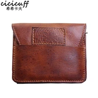100 original leather coin purse vintage mens mini flap coin wallet brand cow leather women and men purses money change pocket